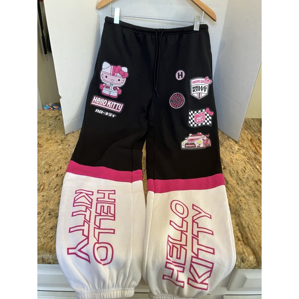 NEW Hello Kitty Car Racing Themed Women's Jogger Sweat Pants Size: Large
